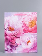 Пакет подарочный ламинированный «Пионы», 26×12×32 см - фото 68977504