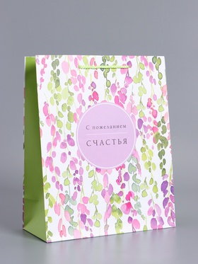 Пакет подарочный ламинированный «Счастья», 26×12×32 см