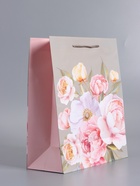 Пакет подарочный ламинированный «Нежность в цветах», 26×12×32 см - фото 68977524