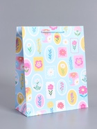 Пакет подарочный ламинированный «Цветы в рамке», 26×12×32 см - фото 68977557