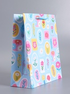 Пакет подарочный ламинированный «Цветы в рамке», 26×12×32 см - фото 68977560