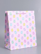 Пакет подарочный ламинированный «Мишки», 26×12×32 см - фото 68977587