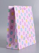 Пакет подарочный ламинированный «Мишки», 26×12×32 см - фото 68977590