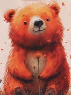 Пакет подарочный ламинированый «Мишка в поле», оранжевый, 11.5×14.5×6.5 см - фото 68977607