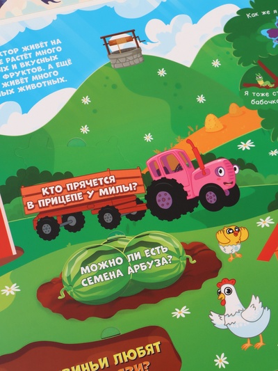 Книжка с окошками «От космоса до морских глубин. Синий трактор», 43 окошка