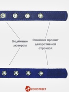 Ошейник безразмерный, 40×2 см, с подпряжником, кожа, синий  (артикул 10980446)  большой выбор товаров оптом и в розницу по низким ценам с доставкой