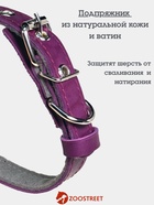 Ошейник, 50×2.5 см, подклад из ватина, кожа, фиолетовый  (артикул 10980453)  большой выбор товаров оптом и в розницу по низким ценам с доставкой