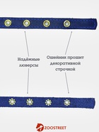 Ошейник, безразмерный, 35×1.5 см, с подпряжником, кожа, синий  (артикул 10980462)  большой выбор товаров оптом и в розницу по низким ценам с доставкой