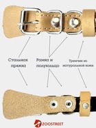 Ошейник, 35×1.5 см, с подкладом и светоотражающей лентой, кожа, бежевый  (артикул 10980463)  большой выбор товаров оптом и в розницу по низким ценам с доставкой