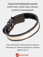 Ошейник, 35×1.5 см, с подкладом и светоотражающей лентой, кожа, коричневый  (артикул 10980465)  большой выбор товаров оптом и в розницу по низким ценам с доставкой