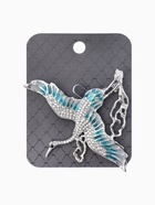 Брошь "Аист в облоках", цвет бело-голубой в серебре - фото 68183446