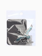 Брошь "Аист в облоках", цвет бело-голубой в серебре - фото 68183448