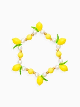 Браслет «Лимоны», жёлто-белый в золоте