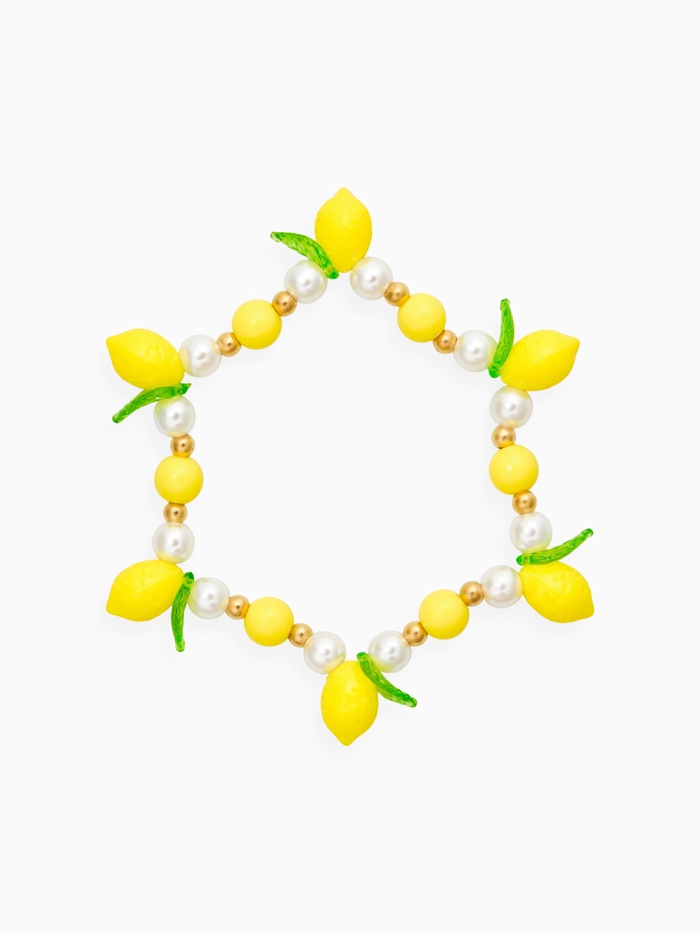 Браслет из бусин «Жемчуг и Лимоны», d=7 см, жёлтый, белый в золоте