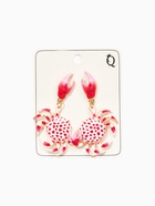 Серьги «Краб», красно-белые в золоте - Фото 3