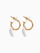 Серьги со съёмными подвесками «Сердца», белые в золоте - Фото 2