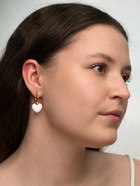 Серьги со съёмными подвесками «Сердца», белые в золоте - Фото 2