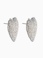 Серьги «Сияние вечера. Сердце», белые в серебре - Фото 3