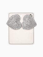 Серьги "Сияние вечера" сердце, цвет белый в серебре - фото 68183479