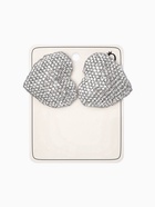 Серьги «Сияние вечера. Сердце», белые в серебре - Фото 4