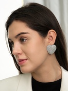 Серьги «Сияние вечера. Сердце», белые в серебре - Фото 8