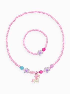 Набор детский «Выбражулька. Единорог, цветы», 2 предмета: бусы, браслет, розовый  (артикул 10937192)  большой выбор товаров оптом и в розницу по низким ценам с доставкой