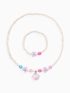 Набор детский «Выбражулька» 2 предмета: бусы, браслет, ракушка, цветы, цвет бело-розовый (комплект 2 шт) - фото 68183603