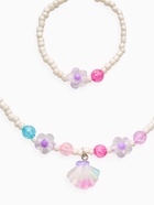 Набор детский «Выбражулька» 2 предмета: бусы, браслет, ракушка, цветы, цвет бело-розовый (комплект 2 шт) - фото 68183604