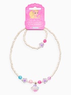 Набор детский «Выбражулька» 2 предмета: бусы, браслет, ракушка, цветы, цвет бело-розовый (комплект 2 шт) - фото 68183606