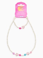 Набор детский «Выбражулька» 2 предмета: бусы, браслет, цветы, жемчуг, цвет бело-розовый (комплект 2 шт) - фото 68183614