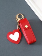 Брелок кожзам с карабином, с зеркалом "Для помады" красный 9,2х3х3,5 см - фото 809462387