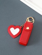 Брелок для ключей на кольце с карабином, с зеркалом «Для помады», на рюкзак, сумку, кожзам, красный, 9.2×3×3.5 см - Фото 3