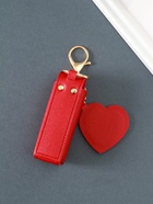 Брелок для ключей на кольце с карабином, с зеркалом «Для помады», на рюкзак, сумку, кожзам, красный, 9.2×3×3.5 см - Фото 4