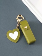 Брелок для ключей на кольце с карабином, с зеркалом «Для помады», на рюкзак, сумку, кожзам, зелёный, 9.2×3×3.5 см - Фото 2