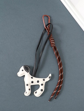 Брелок на карабине кожзам, текстиль "Далматинец" с узлом 20х9,5х1,7 см