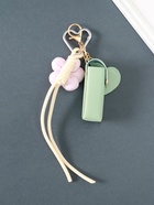 Брелок для ключей на кольце с карабином, с зеркалом «Для помады. Цветок», на рюкзак, сумку, кожзам, мятный, 20×3×3.5 см - Фото 4