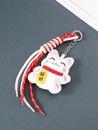 Брелок для ключей на карабине «Манэки-нэко», с узлом, кожзам, текстиль, 27×8×3 см - Фото 2