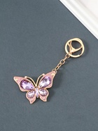 Брелок для ключей на кольце, карабине «Бабочка», розовый, металл, стразы, 4.7×6.4×0.8 см  (артикул 10959746)  большой выбор товаров оптом и в розницу по низким ценам с доставкой