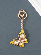 Брелок для ключей на кольце, карабине «Бабочка», жёлтый, металл, стразы, 4.7×6.4×0.8 см  (артикул 10959749)  большой выбор товаров оптом и в розницу по низким ценам с доставкой