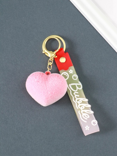 Брелок для ключей на кольце с карабином, ремешком «Бархатное сердце», 2×5.3×20.5 см