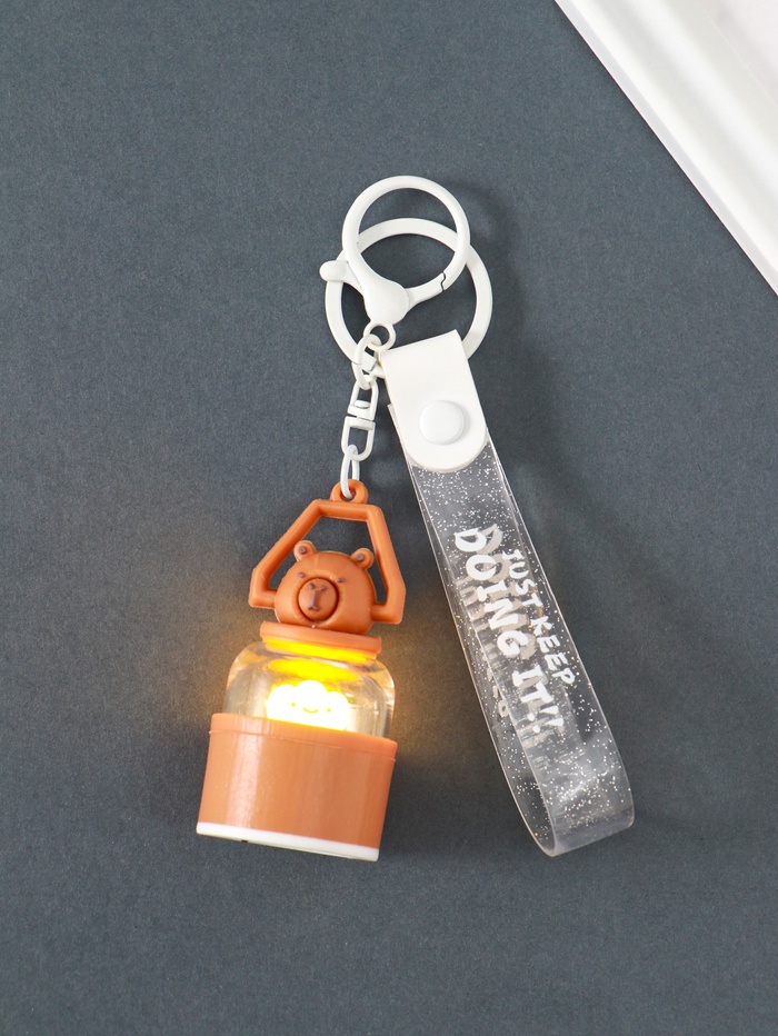 Брелок - фонарик для ключей на кольце с карабином, ремешком «Капибара-лампа», 3.2×3.2×21 см - Фото 1