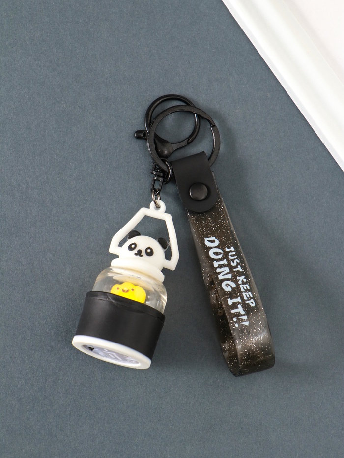 Брелок - фонарик для ключей на кольце с карабином, ремешком «Панда-лампа», 3.2×3.2×21 см - Фото 1