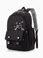 Рюкзак школьный «Котик», 3 кармана, 2 отделения, 29×14×44 см, чёрный - Фото 1