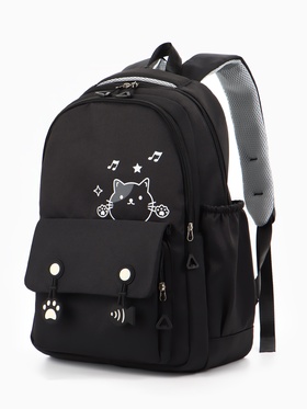 Рюкзак 29*14*44 см.2 отд. 3 н/карм. Кот, черн 10961036