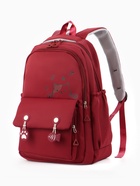 Рюкзак школьный «Котик», 3 кармана, 2 отделения, 29×14×44 см, бордовый - Фото 1