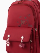 Рюкзак школьный «Котик», 3 кармана, 2 отделения, 29×14×44 см, бордовый - Фото 2