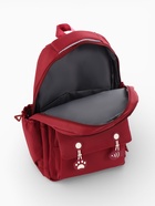 Рюкзак школьный «Котик», 3 кармана, 2 отделения, 29×14×44 см, бордовый - Фото 11