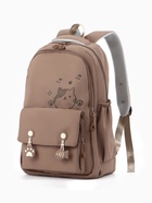 Рюкзак школьный «Котик», 3 кармана, 2 отделения, 29×14×44 см, бежевый - Фото 1