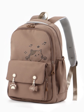Рюкзак 29*14*44 см.2 отд. 3 н/карм. Кот, беж 10961038