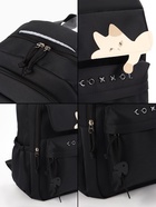 Рюкзак школьный, «Уставший кот», 5 карманов, 2 отделения, 31×13.5×45 см, чёрный - Фото 14